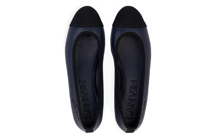 Lookbook (Women) Lanvin Leather Slip-On 'Navy Ballet' FW-BAAB00-NAGR-A2229