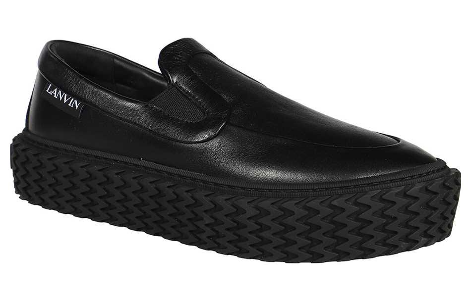 Order (W) Lanvin 黑色皮革低帮一脚蹬休闲鞋 FW-SKLK02-NAPA-P2310