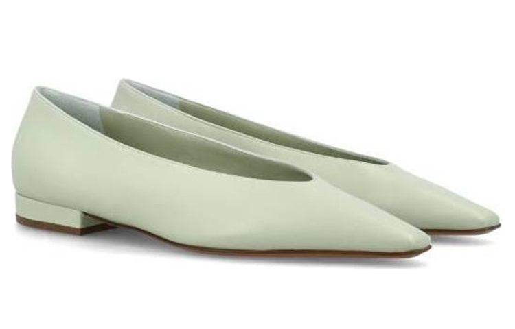 Lookbook (Women) Lanvin Leather Square Toe Slip-On 'Green' FW-BASB00-NAPA-401