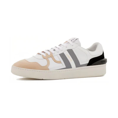 (W) Lanvin Low Top Calfskin Sneakers 'White Silver'