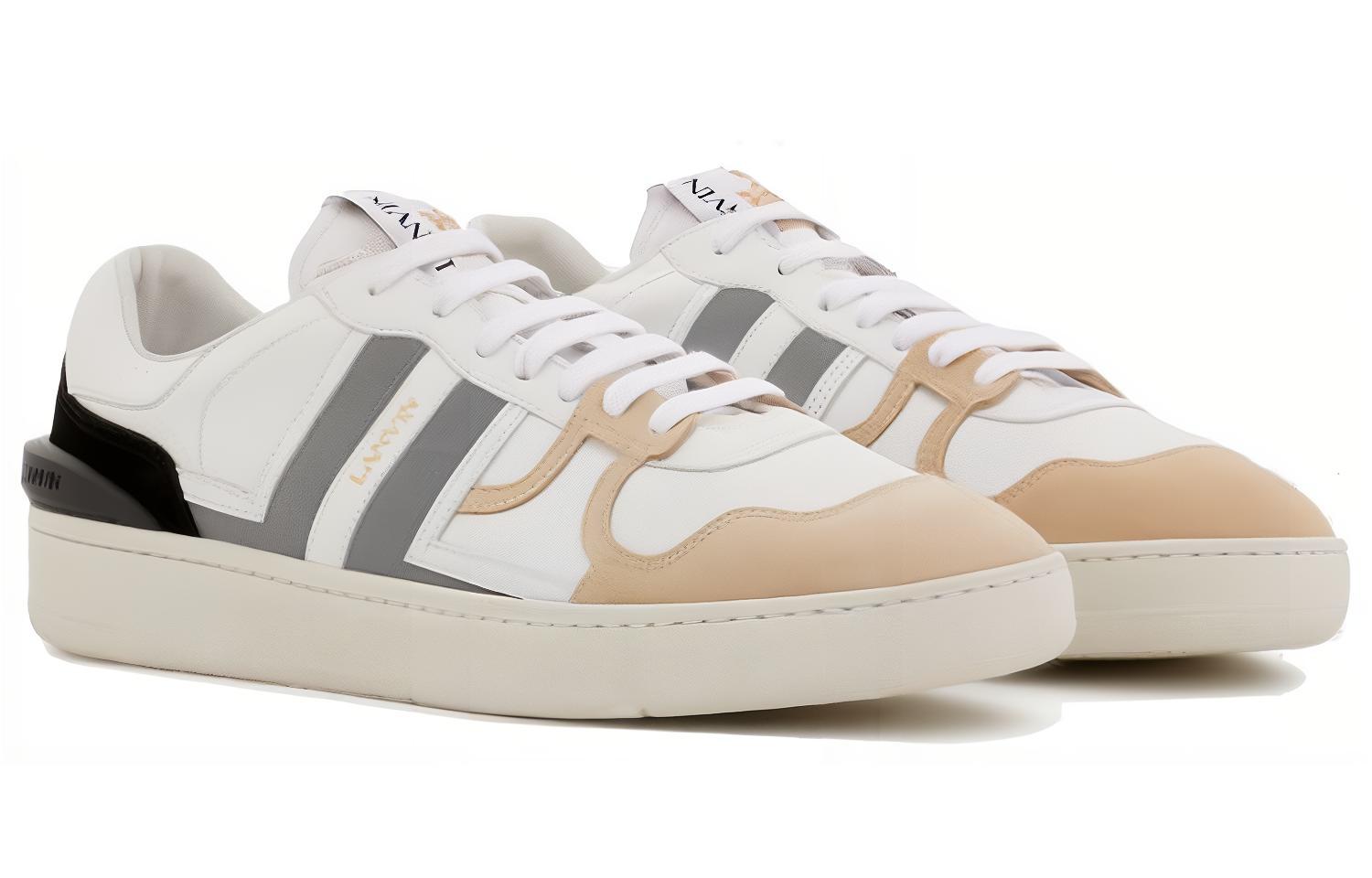 (W) Lanvin Low Top Calfskin Sneakers 'White Silver' 圖 2