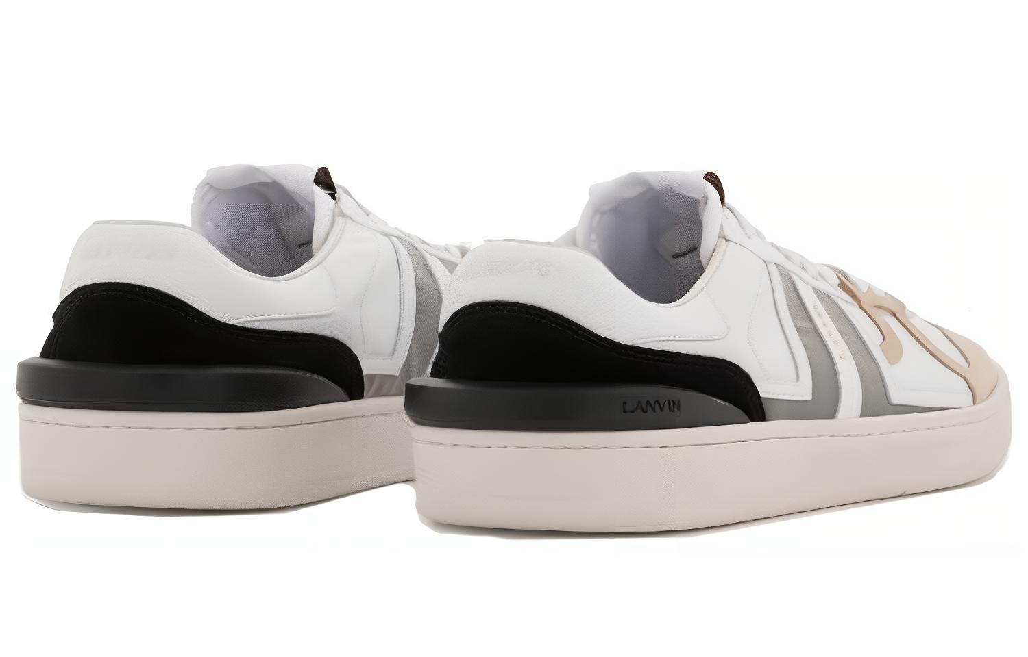 (W) Lanvin Low Top Calfskin Sneakers 'White Silver' 圖 3