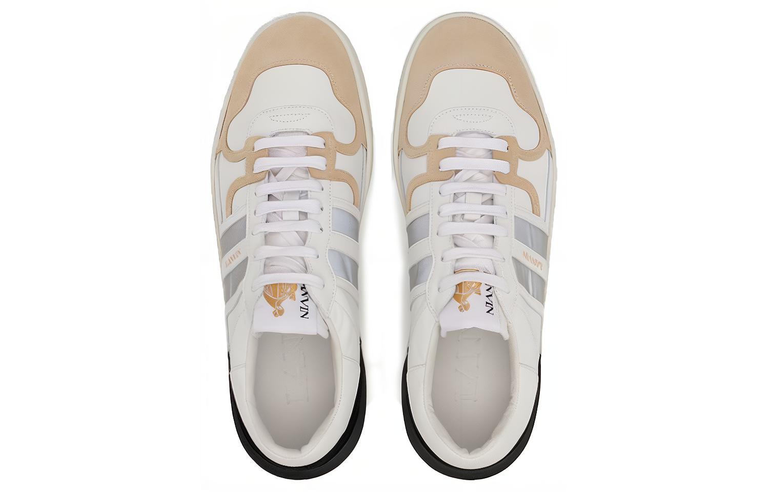 (W) Lanvin Low Top Calfskin Sneakers 'White Silver' 圖 4