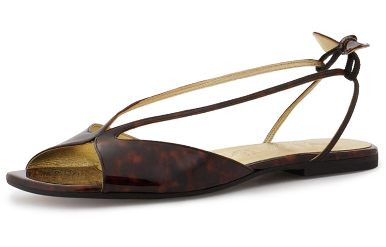 (Women) Lanvin RITA 'Dark Brown Leather Sandal' FW-SAGS06-TORT-E21614