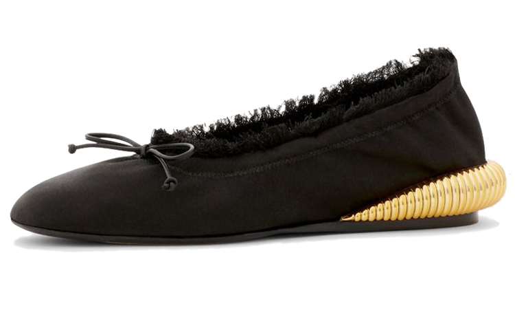 (W) Lanvin Satin Flat 'Black'
