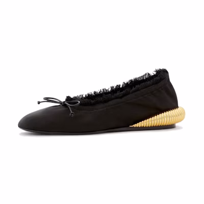 (W) Lanvin Satin Flat 'Black'