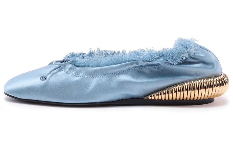 (W) Lanvin Satin Flats 'Denim Blue'