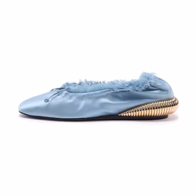 (W) Lanvin Satin Flats 'Denim Blue'