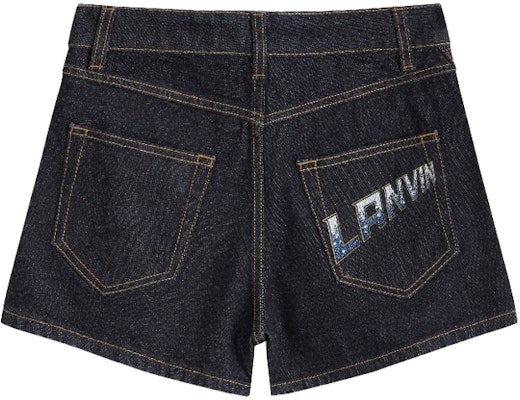(W) Lanvin SS21 字母印花拼接縫線牛仔短褲 女款 藍色 RW-TR0164-D021-A2129 Lookbook (W) Lanvin SS21 字母印花拼接縫線牛仔短褲 女款 藍色 RW-TR0164-D021-A2129