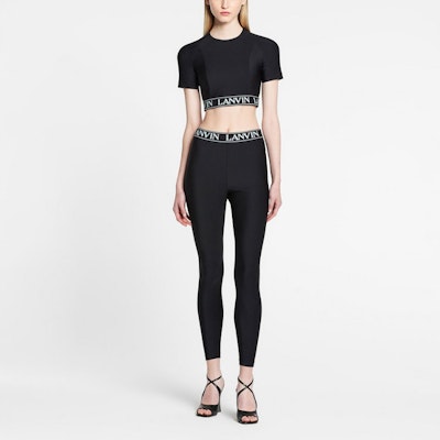(W) Lanvin SS22 Leggings Negros con Logo en la Cintura. RW-TR0033-JW01-E2210 Purchase (W) Lanvin SS22 Leggings Negros con Logo en la Cintura. RW-TR0033-JW01-E2210