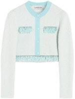 (Women) Lanvin SS22 Cropped Tweed Long Sleeve Jacket Light Blue RW-CA0017-K401-P22 (Women) Lanvin SS22 Cropped Tweed Long Sleeve Jacket Light Blue RW-CA0017-K401-P22