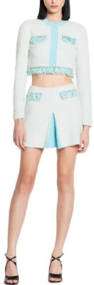 (W) Lanvin SS22 Chaqueta Tweed Recortada de Manga Larga Azul Claro. RW-CA0017-K401-P22 Lookbook (W) Lanvin SS22 Chaqueta Tweed Recortada de Manga Larga Azul Claro. RW-CA0017-K401-P22