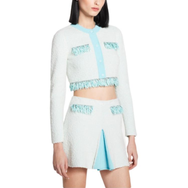 Purchase (W) Lanvin SS22 Chaqueta Tweed Recortada de Manga Larga Azul Claro. RW-CA0017-K401-P22