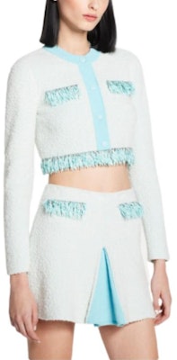 (W) Lanvin SS22 Chaqueta Tweed Recortada de Manga Larga Azul Claro. RW-CA0017-K401-P22 Purchase (W) Lanvin SS22 Chaqueta Tweed Recortada de Manga Larga Azul Claro. RW-CA0017-K401-P22