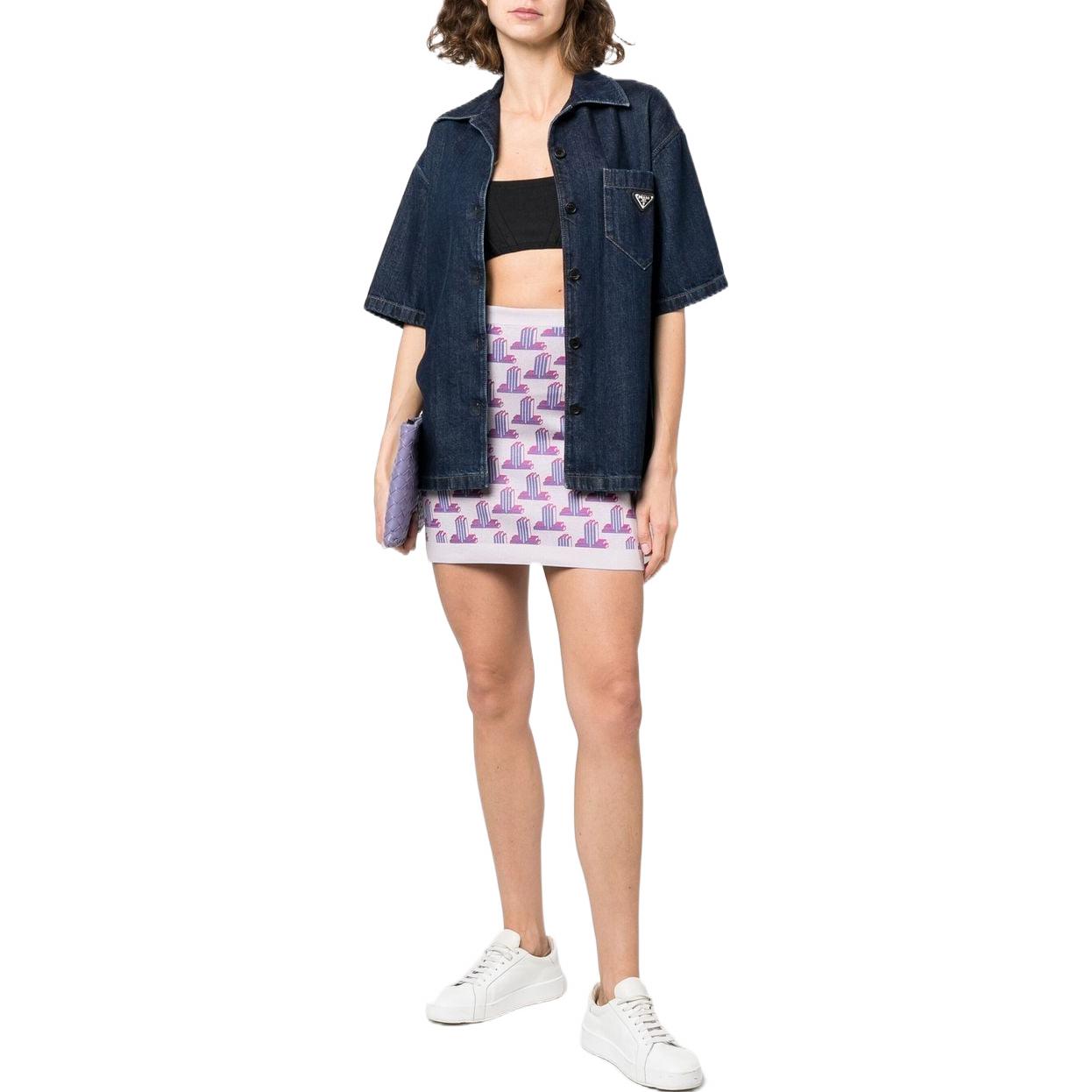 Lookbook (W) Lanvin SS22 Rok Mini Motif Geometris Rok Santai. RW-ST0042-K005-P2207