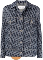 (Women) Lanvin SS22 Classic Logo Patch Denim Jacket Gray Blue RW-JA0092-D041-P2229 (Women) Lanvin SS22 Classic Logo Patch Denim Jacket Gray Blue RW-JA0092-D041-P2229