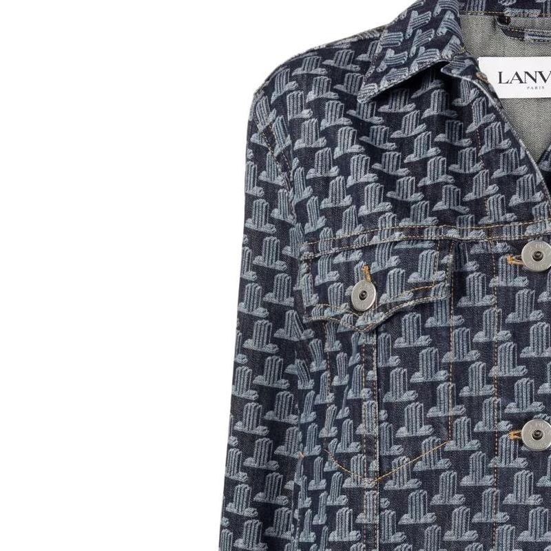 Details for (W) Chaqueta Vaquera Gris Azul Lanvin SS22 con Logo Clásico. RW-JA0092-D041-P2229