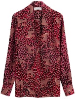 (Women) Lanvin SS22 Lucky Leopard Silk Long Sleeve Sun Protection Shirt Red (). RW-TOY015-5324-E223050 (Women) Lanvin SS22 Lucky Leopard Silk Long Sleeve Sun Protection Shirt Red (). RW-TOY015-5324-E223050