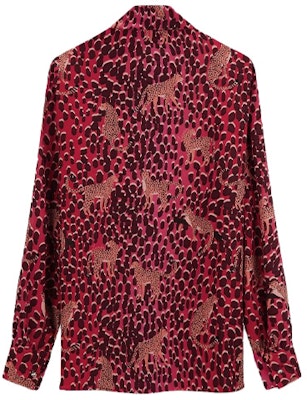 (W) Lanvin SS22 Kemeja Lengan Panjang Silk Lucky Leopard Merah Anti Matahari. RW-TOY015-5324-E223050 Lookbook (W) Lanvin SS22 Kemeja Lengan Panjang Silk Lucky Leopard Merah Anti Matahari. RW-TOY015-5324-E223050