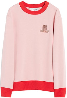 (W) ランバン SS22 レディース ピンク柄クルーネックスウェットシャツ RW-SS9006-J186-P22 Order (W) ランバン SS22 レディース ピンク柄クルーネックスウェットシャツ RW-SS9006-J186-P22