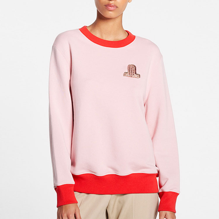 Lookbook (W) ランバン SS22 レディース ピンク柄クルーネックスウェットシャツ RW-SS9006-J186-P22