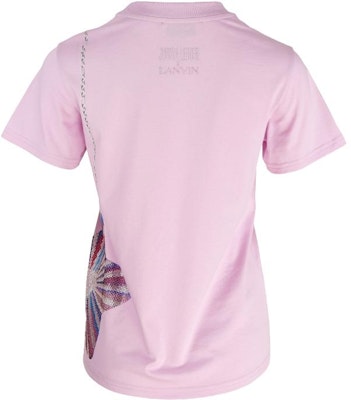 (W) Lanvin SS22 Kaos Wanita Pink Crewneck dengan Cetak Samping. RWTS0042-J249E22 Lookbook (W) Lanvin SS22 Kaos Wanita Pink Crewneck dengan Cetak Samping. RWTS0042-J249E22