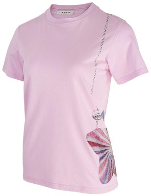 (W) Lanvin SS22 Kaos Wanita Pink Crewneck dengan Cetak Samping. RWTS0042-J249E22 Shop (W) Lanvin SS22 Kaos Wanita Pink Crewneck dengan Cetak Samping. RWTS0042-J249E22