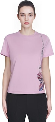 (W) Lanvin SS22 Kaos Wanita Pink Crewneck dengan Cetak Samping. RWTS0042-J249E22 Purchase (W) Lanvin SS22 Kaos Wanita Pink Crewneck dengan Cetak Samping. RWTS0042-J249E22