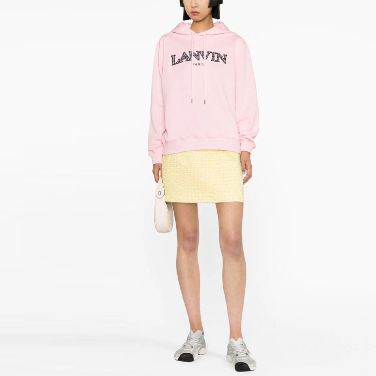 Lookbook (W) Lanvin SS23 刺繡Logo粉色連帽長袖上衣 RWHO0003J209P2350