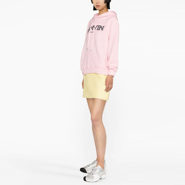 Purchase (W) Lanvin SS23 刺繡Logo粉色連帽長袖上衣 RWHO0003J209P2350