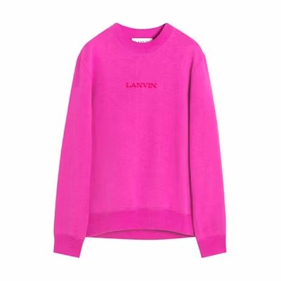 (Women) Lanvin SS24 Solid Color Crewneck Pullover Long Sleeve Sweatshirt Pink Womens RW-SS0006-J134