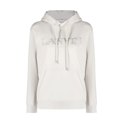 (Women) Lanvin White Hoodie with Solid Color Letter Print RWHO0003J210A2304