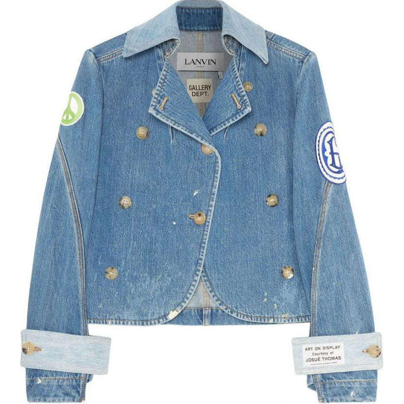 (Women) Lanvin Gallery Dept.  Double-Breasted Denim Jacket Blue SS22 Collaboration RW-JAG152-D024-P22S1