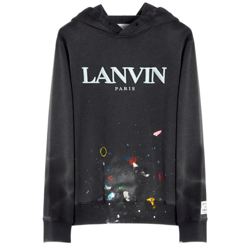 (Women) Lanvin x Gallery Dept. II Distressed Cotton Hoodie Black SS22 RW-TOG698-JR32-P22S1