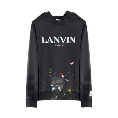 (Women) Lanvin Gallery Dept. II Distressed Cotton Hoodie Black SS22 RW-TOG698-JR32-P22S1