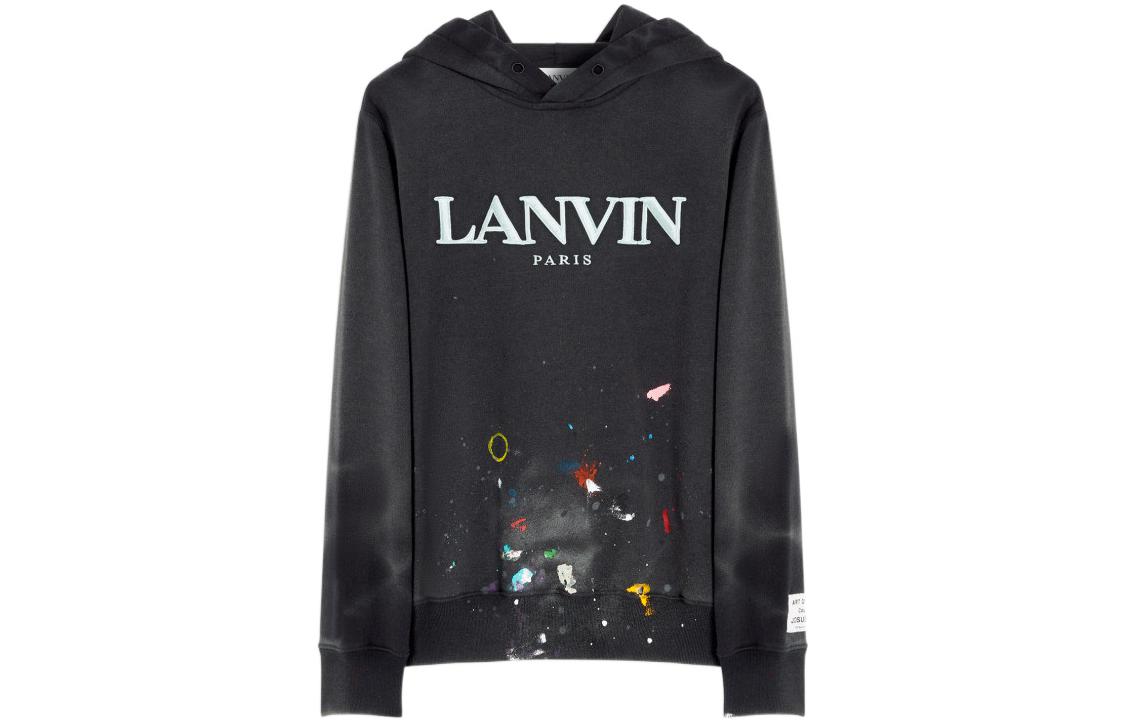Order (W) Lanvin x Gallery Dept. II Hoodie Distressed Cotton Hitam SS22 RW-TOG698-JR32-P22S1