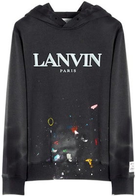 (W) Lanvin x Gallery Dept. II Hoodie Distressed Cotton Hitam SS22 RW-TOG698-JR32-P22S1 Order (W) Lanvin x Gallery Dept. II Hoodie Distressed Cotton Hitam SS22 RW-TOG698-JR32-P22S1