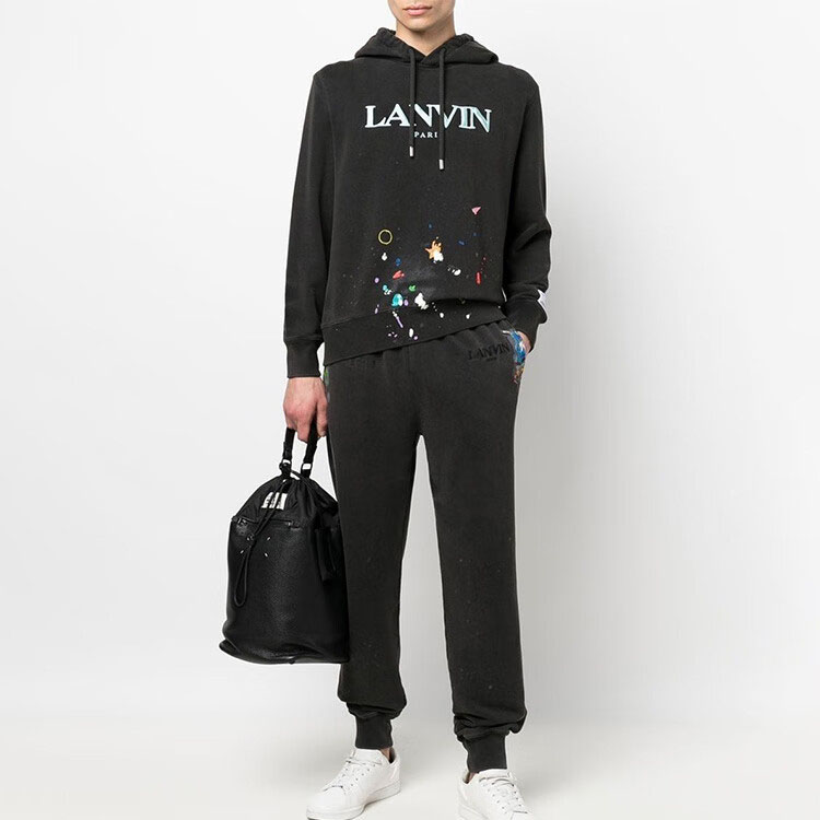 Lookbook (W) Lanvin x Gallery Dept. II Hoodie Distressed Cotton Hitam SS22 RW-TOG698-JR32-P22S1
