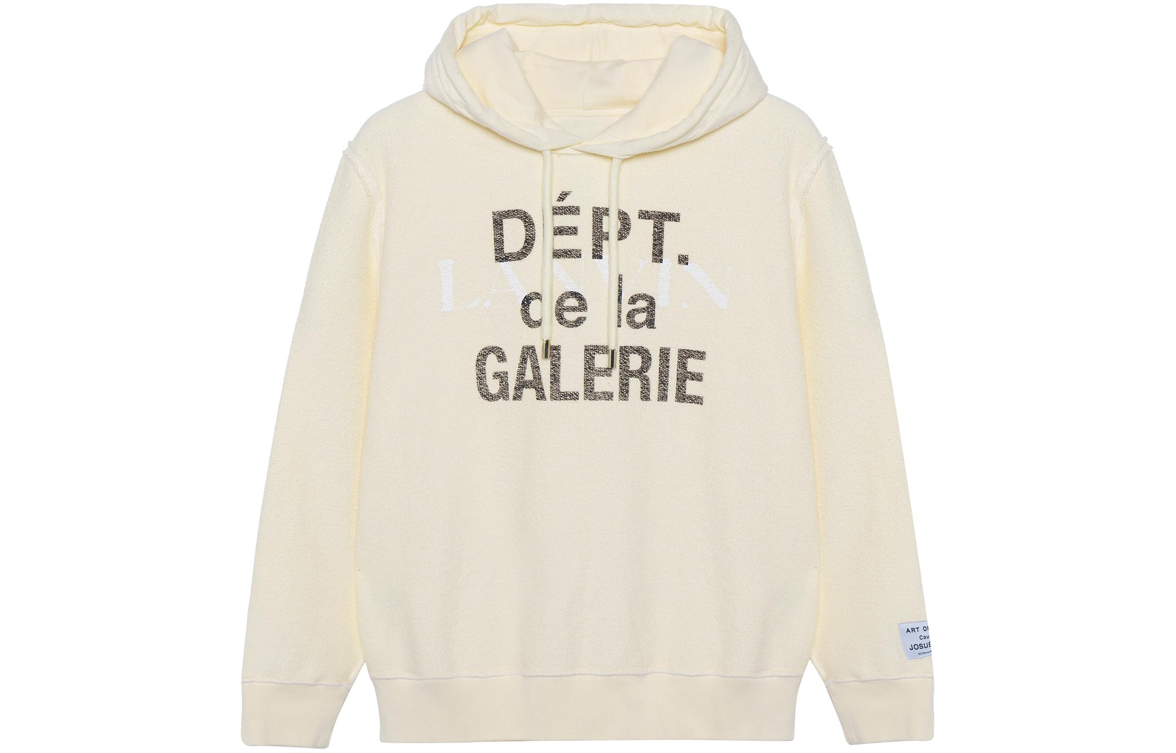 Order (W) Sudadera con capucha Lanvin x Gallery Dept. SS22 beige con estampado de logo. RM-HOG003-J069-P22S1