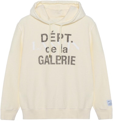 (W) Sudadera con capucha Lanvin x Gallery Dept. SS22 beige con estampado de logo. RM-HOG003-J069-P22S1 Order (W) Sudadera con capucha Lanvin x Gallery Dept. SS22 beige con estampado de logo. RM-HOG003-J069-P22S1