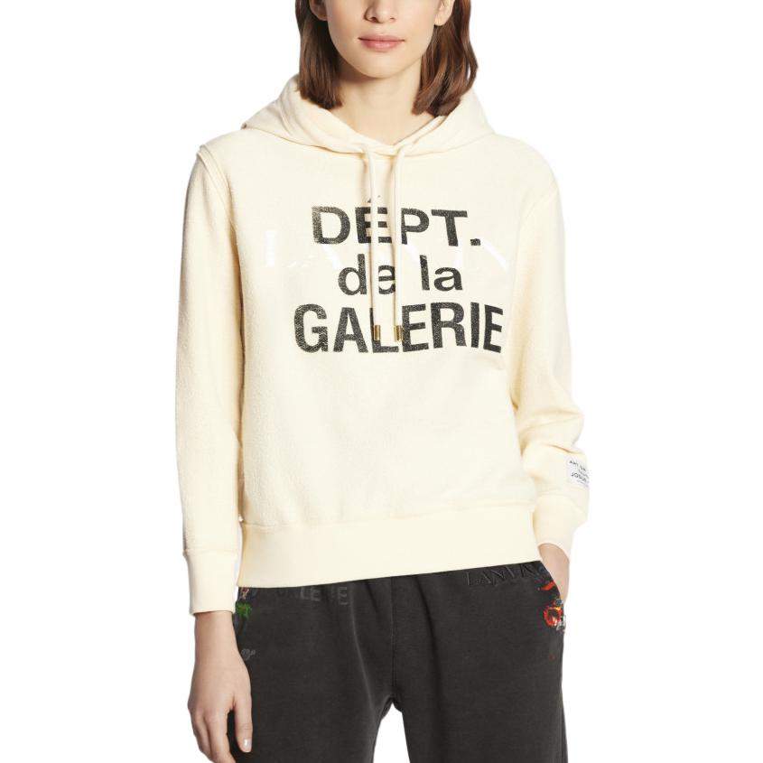 Purchase (W) Sudadera con capucha Lanvin x Gallery Dept. SS22 beige con estampado de logo. RM-HOG003-J069-P22S1