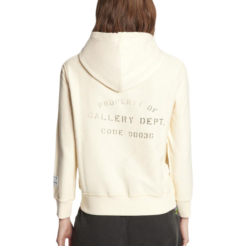 Details for (W) Sudadera con capucha Lanvin x Gallery Dept. SS22 beige con estampado de logo. RM-HOG003-J069-P22S1