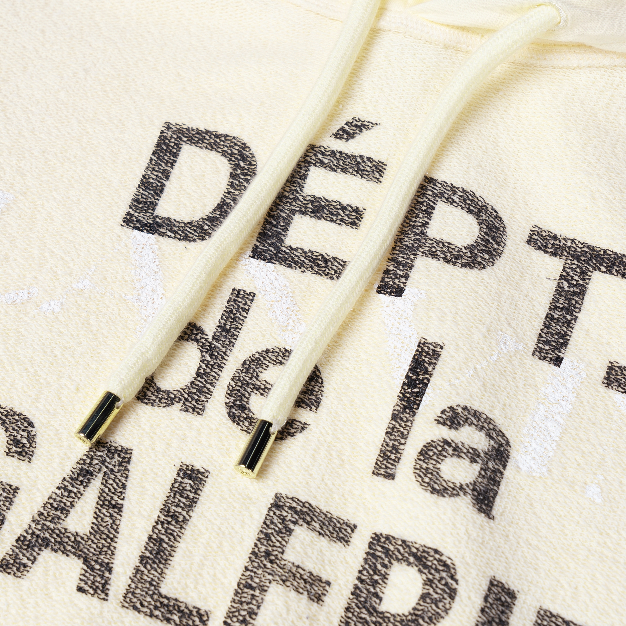 Sizing (W) Sudadera con capucha Lanvin x Gallery Dept. SS22 beige con estampado de logo. RM-HOG003-J069-P22S1