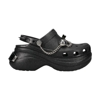 (W) LE SSERAFIM Crocs Classic Bae Clog Glitter Black