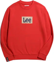 (Women) Lee Red Crewneck Pullover Long-Sleeve Sweatshirt L449036UK80Y (Women) Lee Red Crewneck Pullover Long-Sleeve Sweatshirt L449036UK80Y