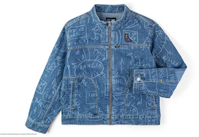 (Women) Lee x Basquiat SS24 Laser Print Relaxed Jacket in Medium Blue LWT0077586VG00FA05892 (Women) Lee x Basquiat SS24 Laser Print Relaxed Jacket in Medium Blue LWT0077586VG00FA05892