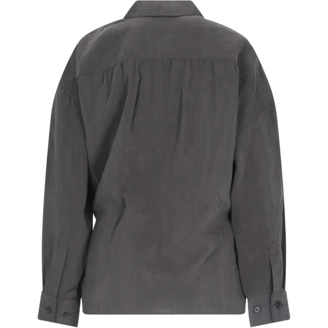 Lookbook (W) Lemaire 不對稱褶皺長袖襯衫棕色 春夏款 SH1141-LF1308-BR507