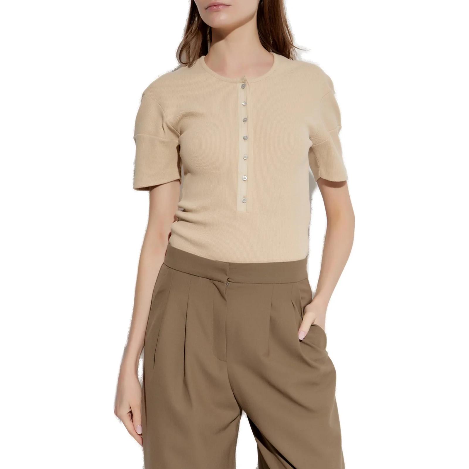 Lookbook (W) Lemaire 米色短袖針織釦領上衣 TO1350LJ1030-BG206