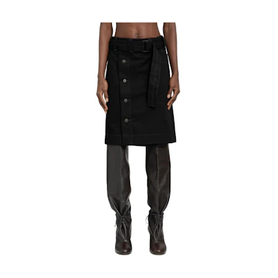 (Women) Lemaire Black Button-Accent Casual Skirt. SK1024LD1004-BK999