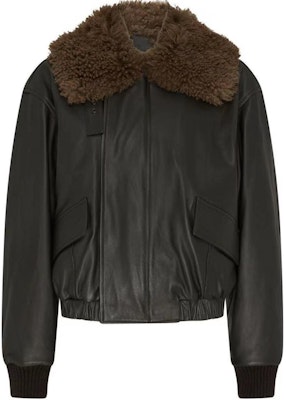 (W) Lemaire 黑色法式飛行員皮衣寬鬆長袖冬季外套 OW1043LL0095BR507 Order (W) Lemaire 黑色法式飛行員皮衣寬鬆長袖冬季外套 OW1043LL0095BR507